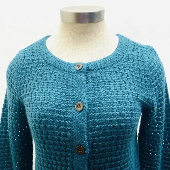 CASLON Women Long Sleeve Button Down Green Casual Cardigan Sweater Size Small - Picture 2 of 10